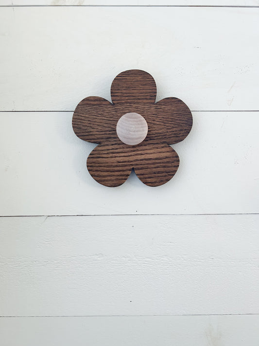 Dark Walnut Daisy Leash Holder (Ready to Ship)