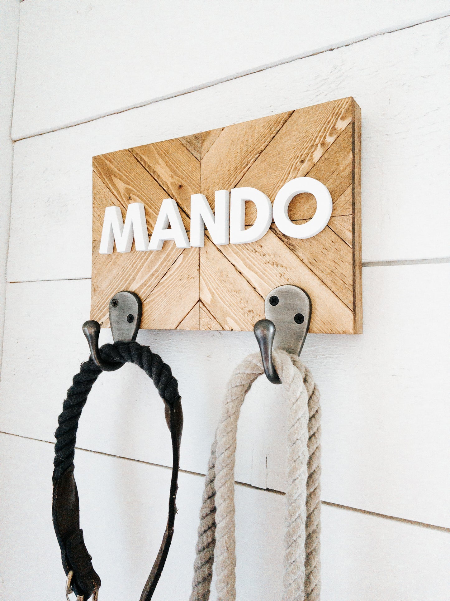 Wood Mosaic Dog Leash Holder